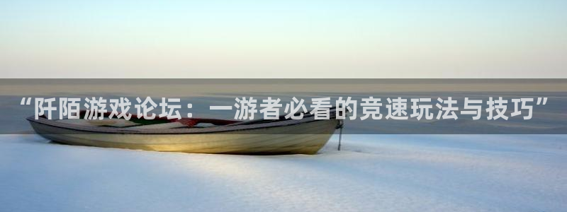 多彩娱乐官网：“阡陌游戏论坛：一游者必看的竞速玩法与技巧”